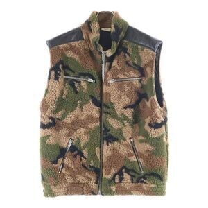 CELINE CAMO Fleece VEST Camo Fleece Vest Brown Green 2y306893l